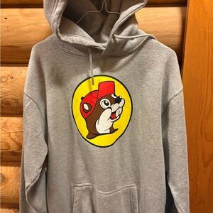 Gray Hoodie with Cartoon Logo